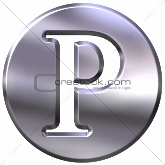 3D Silver Letter P