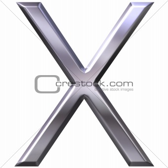 3D Silver Letter X