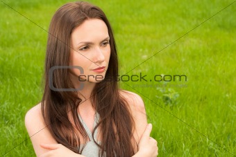 beautiful girl on grass