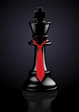 Chess Black King with a tie - Vector Illustration