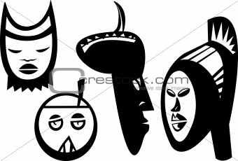 Four Sudanese Masks