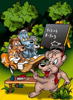 Cartoon Animal Teacher