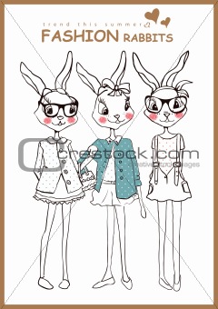 fashion rabbits girls with trend shopping