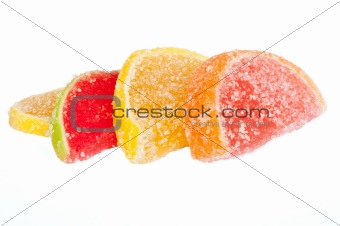 slices of fruit jelly in sugar