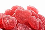 Red heart shaped jelly sweets
