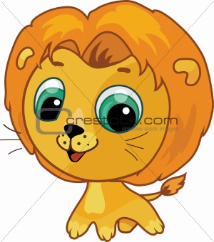 Cute lion vector cartoon  illustration