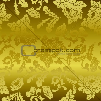 Seamless gold floral pattern