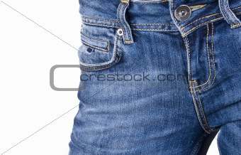 women wearing a pair of blue jeans