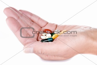 hand with pills