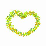 Heart concept made of spring leaves