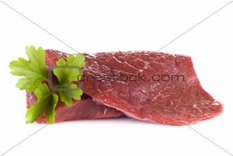 Beef frying steak - isolated