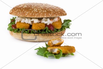 Fish fingers burger