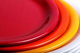 Colorful plates stacked