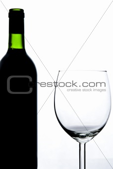 bottle of wine and wineglass 