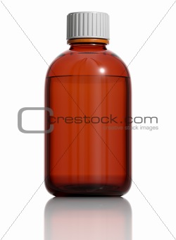 Medical bottle of brown glass.