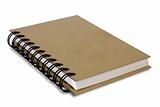 Brown recycle paper cover notebook isolated