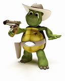 Cowboy Tortoise with Stetson and pistol
