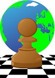 Pawn on the chessboard