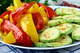 grilled vegetables - zucchini, pepper paprika on a plate