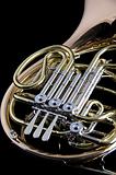 French Horn Isolated On Black Background
