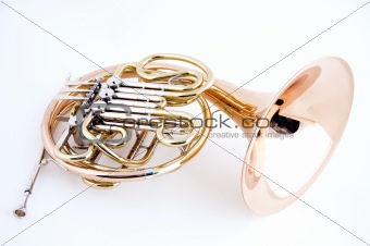 French Horn Isolated on White