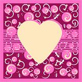 Greeting card on floral background