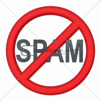 No spam sign isolated over white.