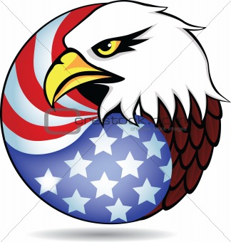 Eagle head and America flag