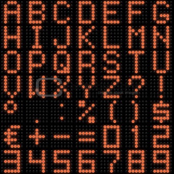 3D dot-matrix font with reflection