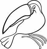 cartoon toucan for coloring book