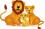 Lion family vector cartoon