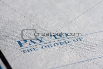 Closeup of cheque