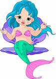 Mermaid baby in the shell