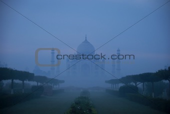 Taj Mahal in a fog
