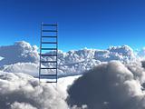ladder reaches out of clouds