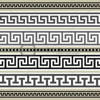 Set of greek geometric borders