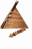 Aromatic sticks and wooden pyramids