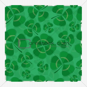 Multi-layered clover repeat pattern with central four leaf clover