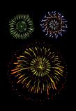 Brightly Colorful Vector Fireworks and Salute