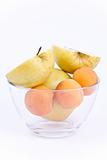 fresh apricot and apples in dish