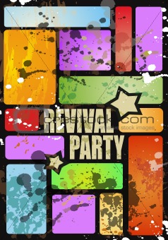 Retro' revival disco party flyer 