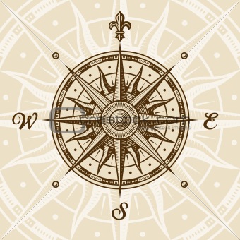Vintage compass rose