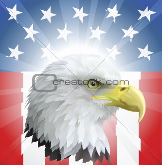 Patriotic American Eagle and Flag