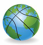 World globe basketball ball concept