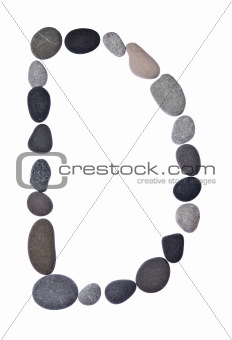 pebble D isolated on white