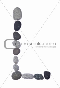 pebble L isolated on white