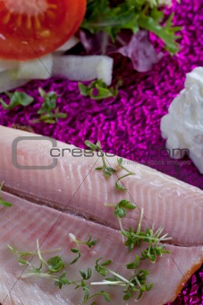 filet of smoked trout with horseradish
