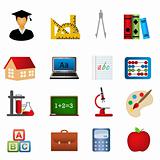 Education and school icon set