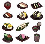 cartoon Japanese food icon set

