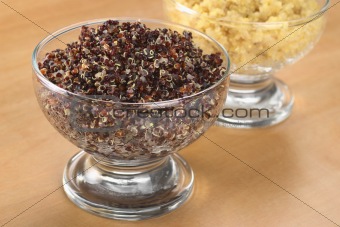 Cooked Red and White Quinoa